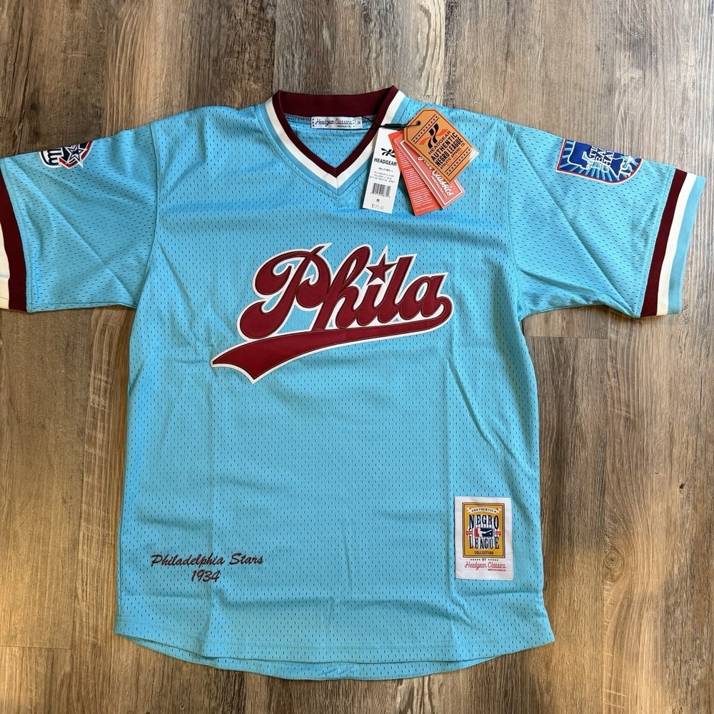 NWT Negro League Philadelphia Stars 1934 Jersey Headgear Classics Sz‎ M Stitched